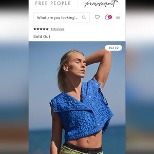 FP Movement by Free People Electric Blue Athletic Mesh Vest